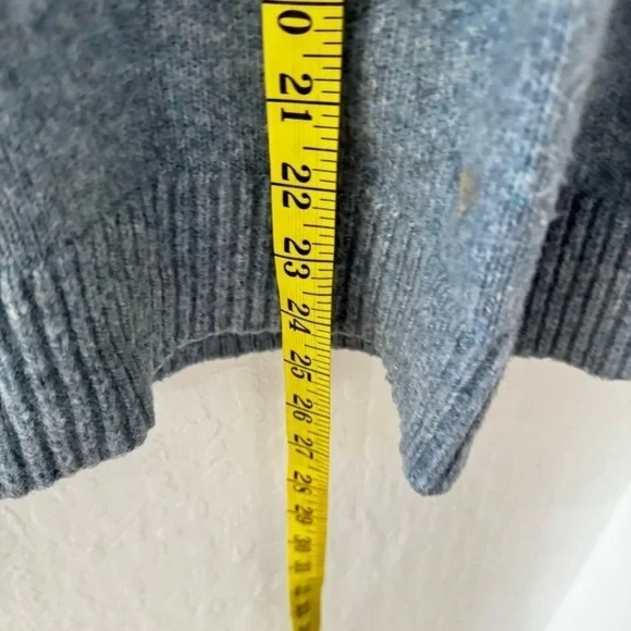 Soft Surroundings Heathered Wool Blue Turtleneck Tunic Sweater Pockets Relaxed S - Picture 9 of 9